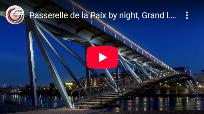 Video corporate projet eclaiage architectural urbain - Passerelle de la Paix by night, Grand Lyon, France © LEC, LZL Services