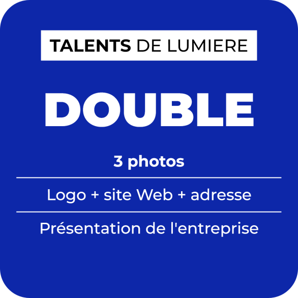 Insertion publicitaire sur une double page dans annuaire digital illustre Talents de lumière