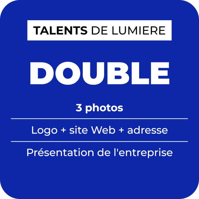 Insertion publicitaire sur une double page dans annuaire digital illustre Talents de lumière