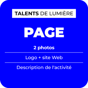 Insertion publicitaire sur une page dans annuaire digital illustre Talents de lumiere de LZL Services
