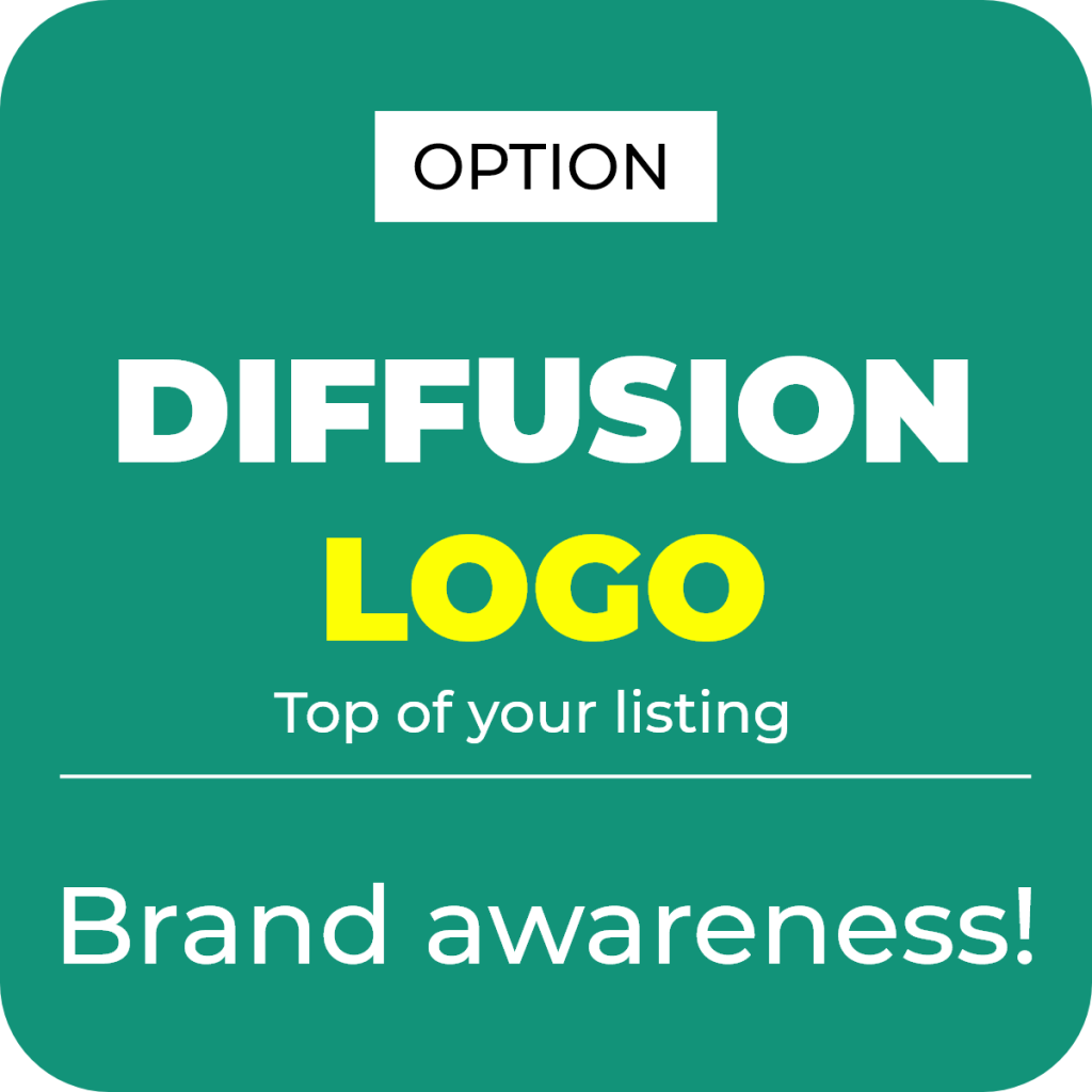 Diffusion of your ad logo at the top of your listing for a lighting company, published on the Light ZOOM Lumière portal
