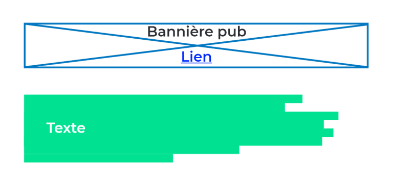 Mise en page explicative insertion bannière publicitaire panorama en tête d'un article Web ou d'une newsletter Light ZOOM Lumière