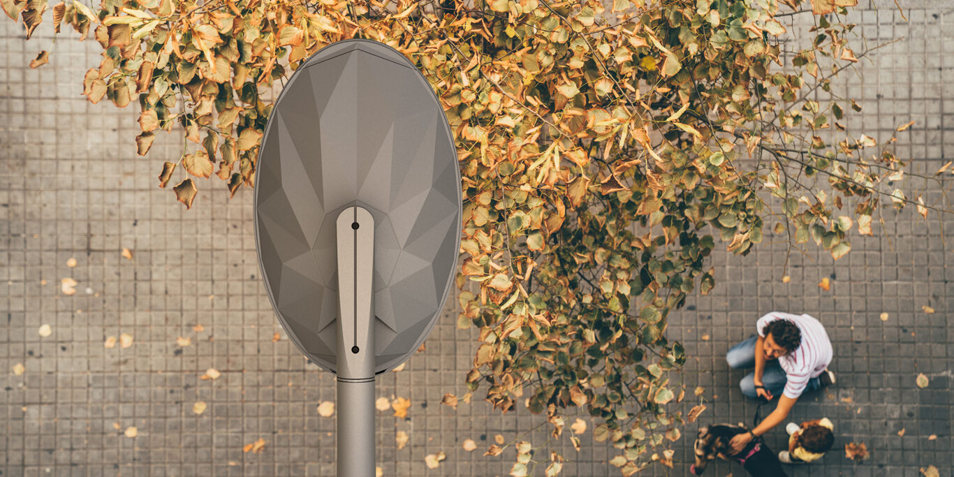 Publi rédactionnel - Produit Facet, lanterne ovale pour les espaces urbains - Designer Julien Schnell